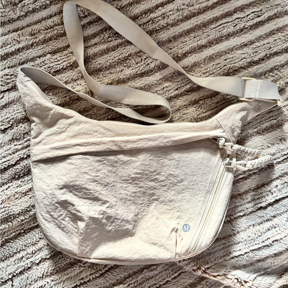 Lululemon Athletica Cream Crossbody Bag with Textured Finish